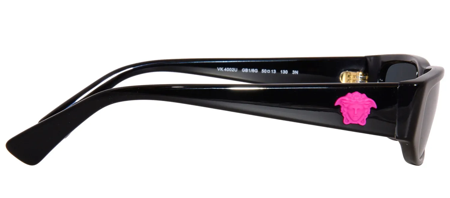 Versace Kids VK 4002U GB1/6G Rectangle Plastic Black Sunglasses with Grey Mirror Lens