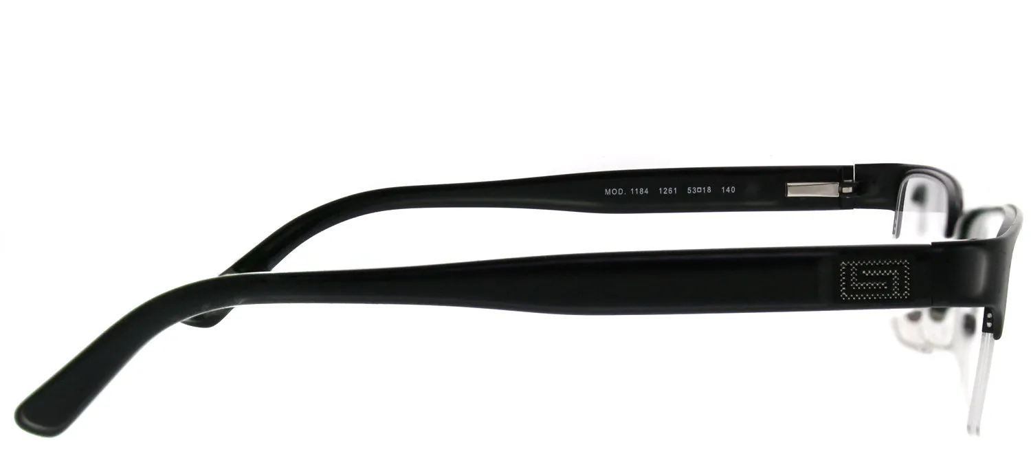 Versace VE 1184 1261 Rectangle Metal Black Eyeglasses with Demo Lens
