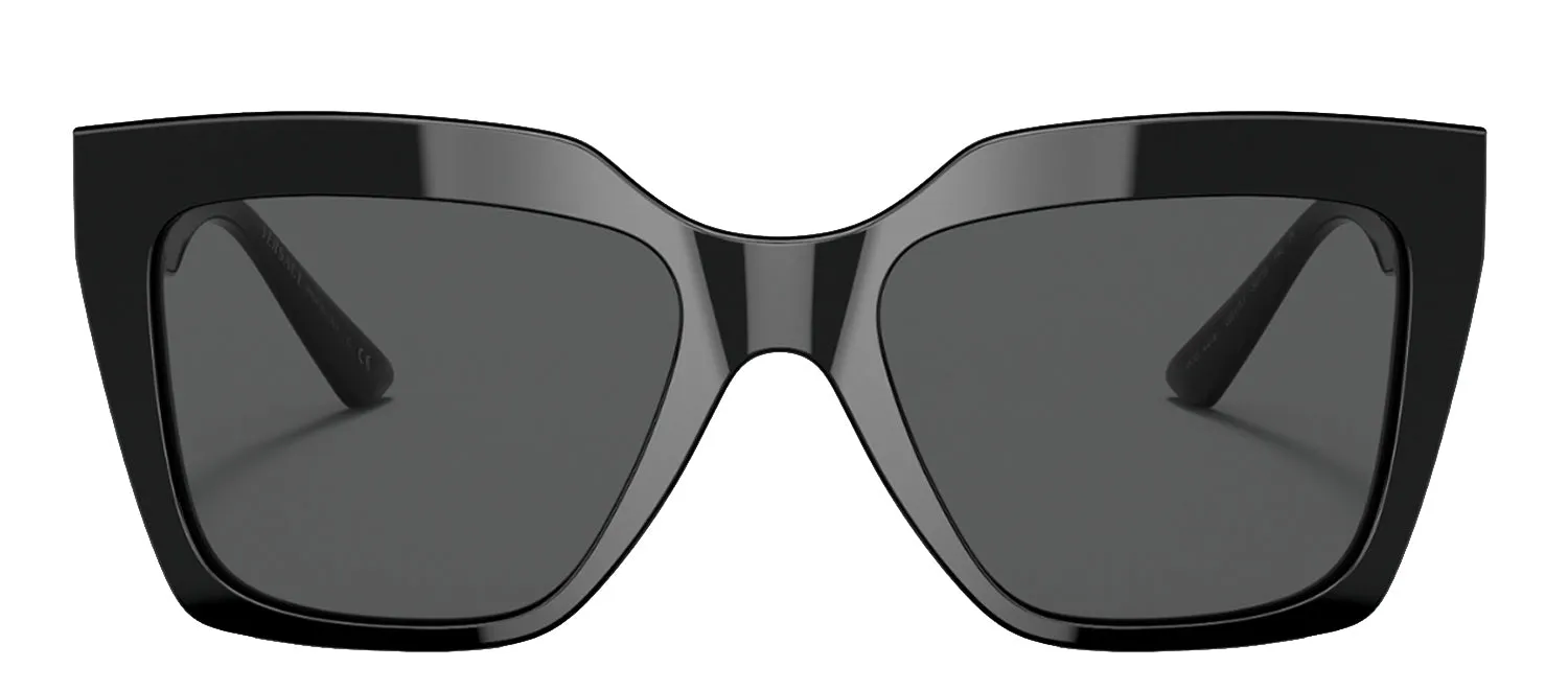 Versace VE 4418 GB1/87 Square Plastic Black Sunglasses with Grey Lens