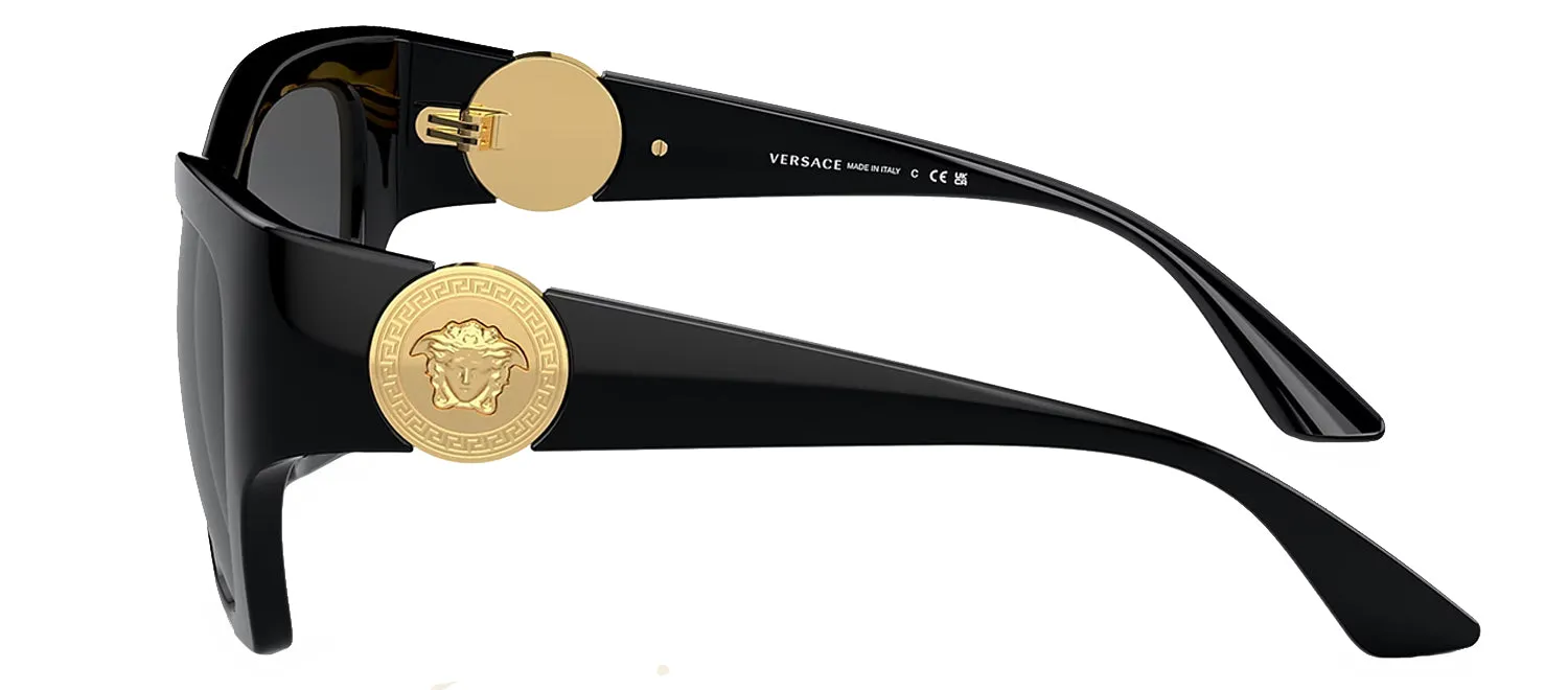 Versace VE 4452 GB1/87 Fashion Plastic Black Sunglasses with Grey Lens