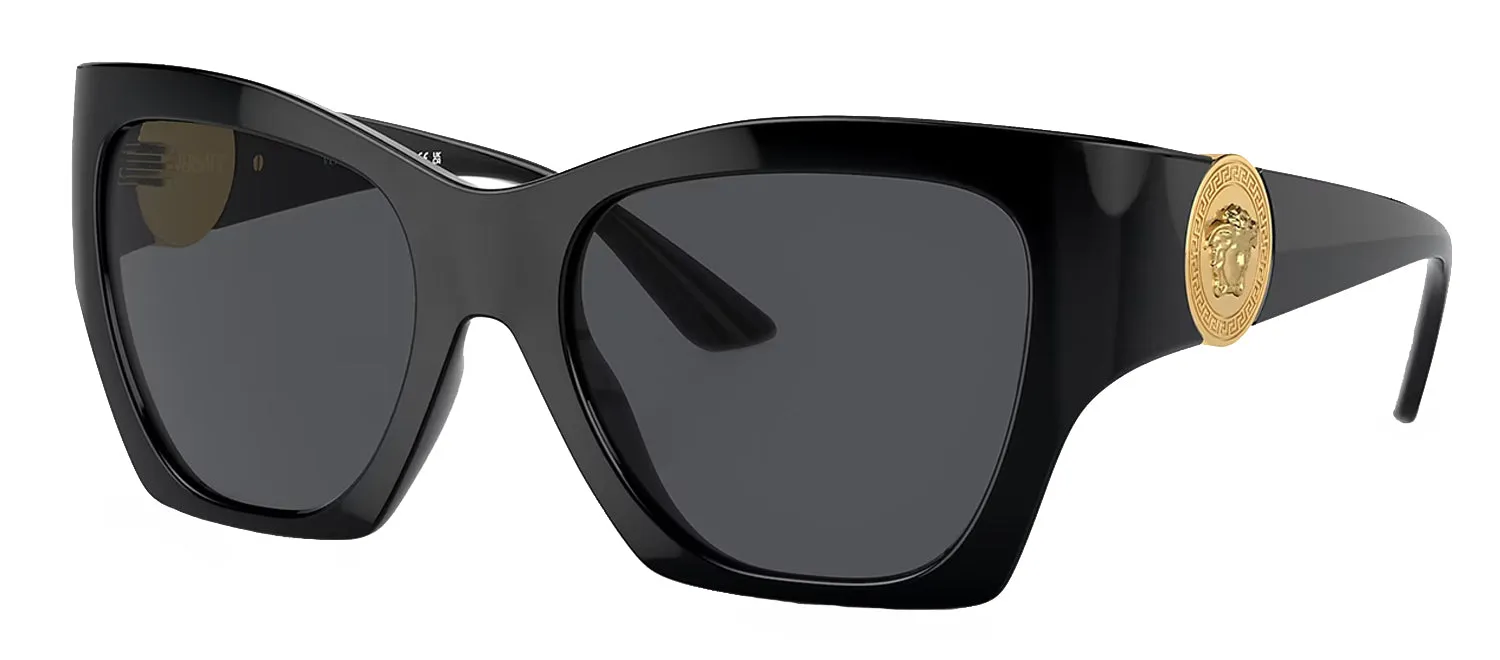 Versace VE 4452 GB1/87 Fashion Plastic Black Sunglasses with Grey Lens