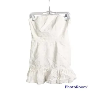 Vineyard Vines Caning Jacquard Strapless Dress in white size 4