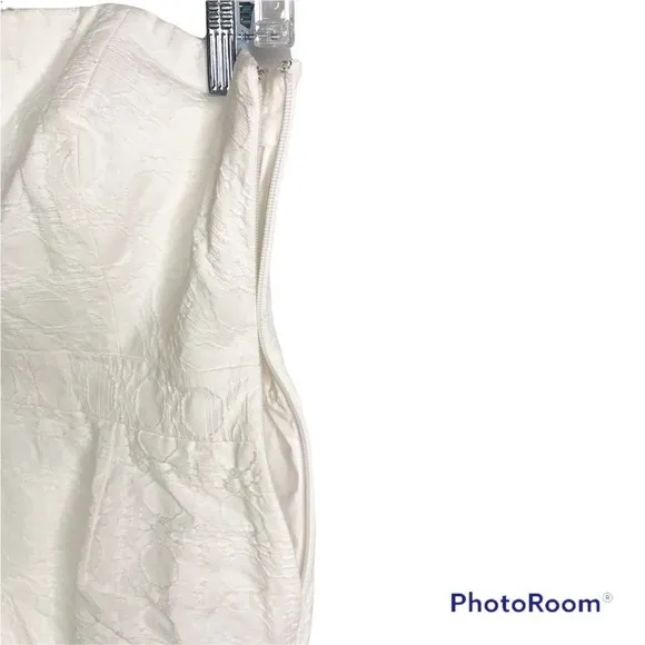 Vineyard Vines Caning Jacquard Strapless Dress in white size 4