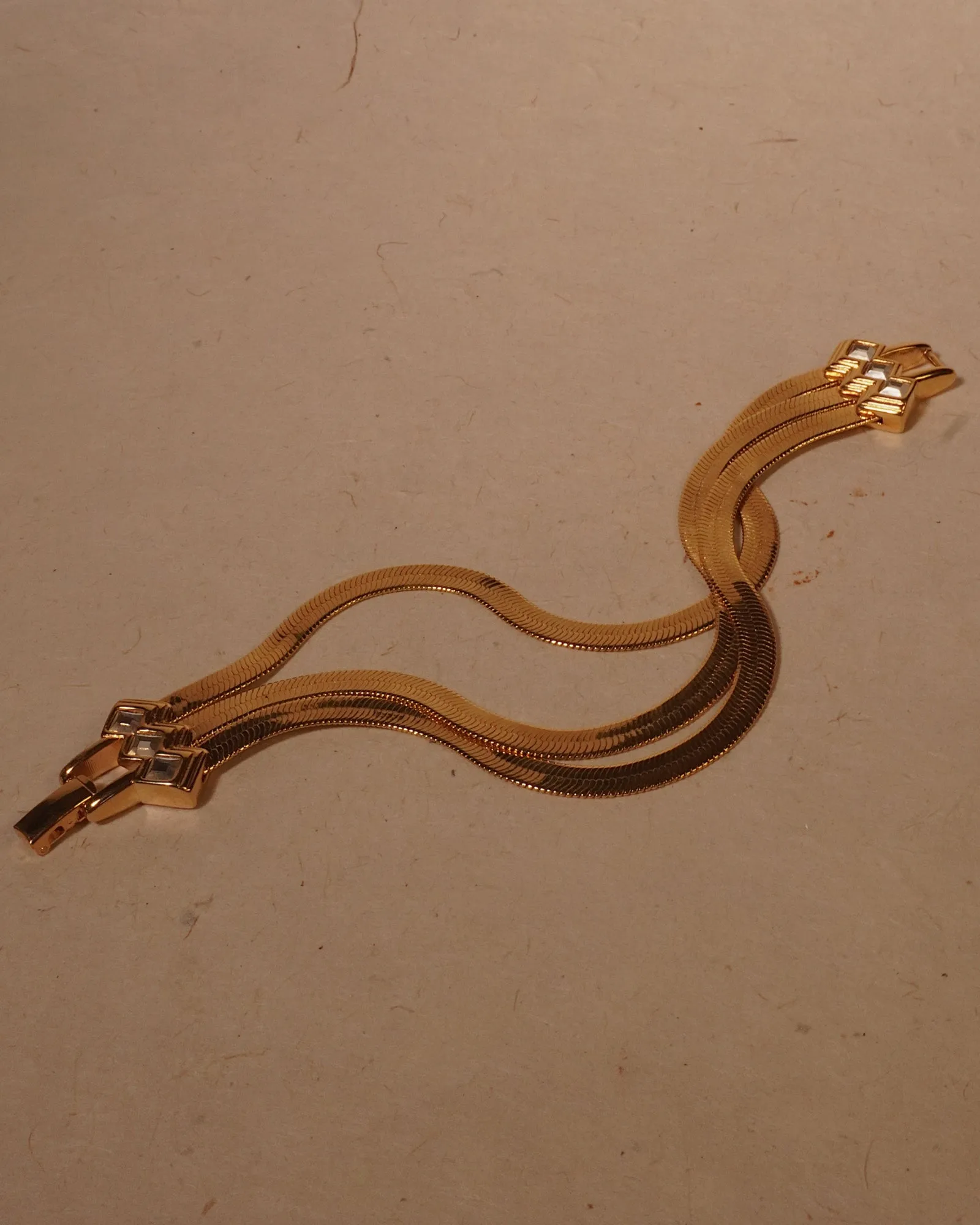 Vintage 3-Strand Herringbone Bracelet
