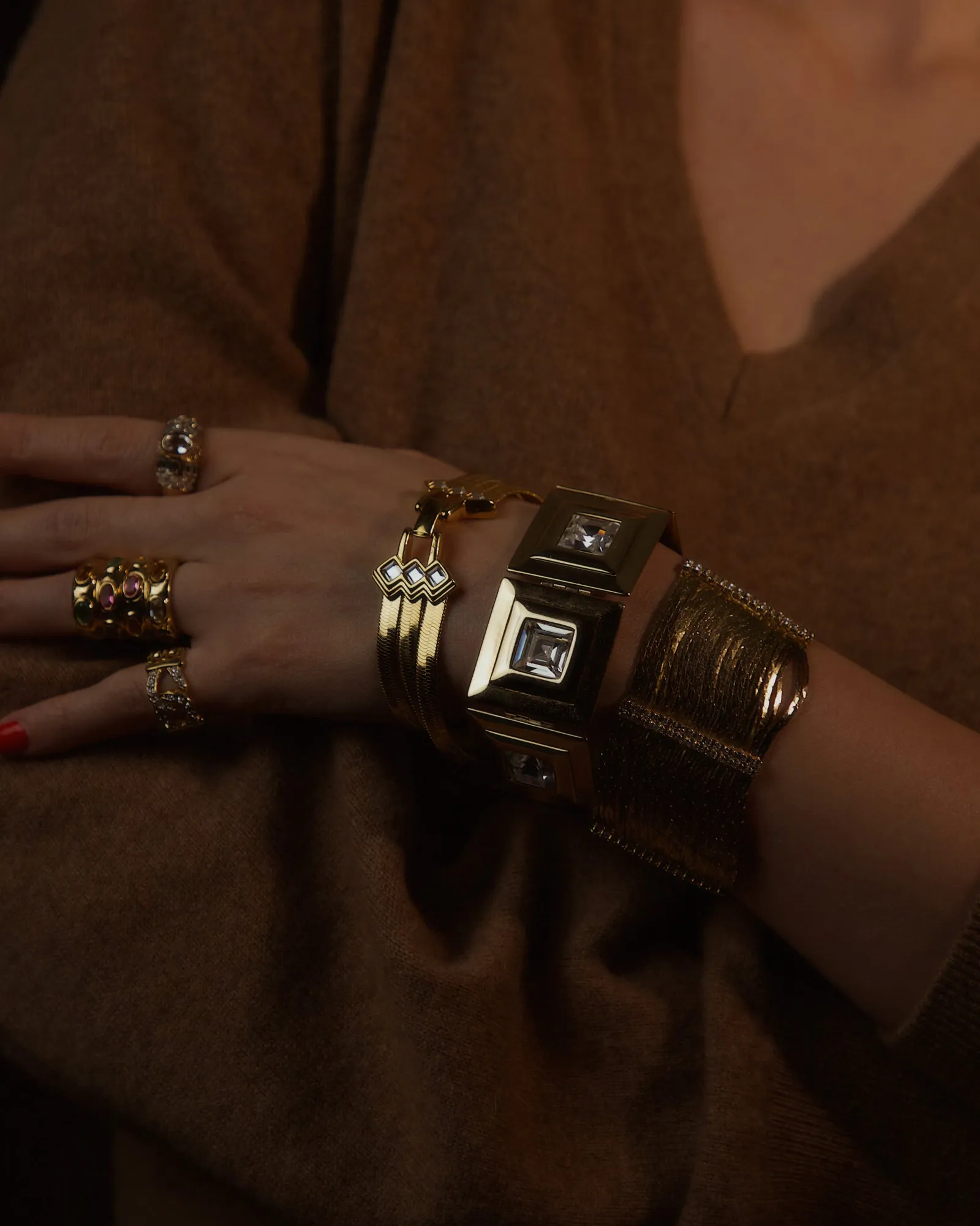 Vintage 3-Strand Herringbone Bracelet