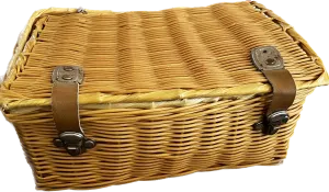 Vintage basket with metal clasps