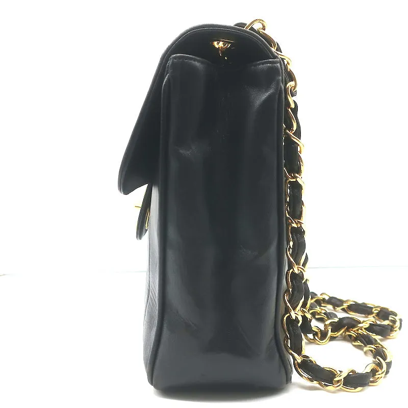 Vintage Chanel 1994 Jumbo Mademoiselle Flap Bag Black Leather Crossbody