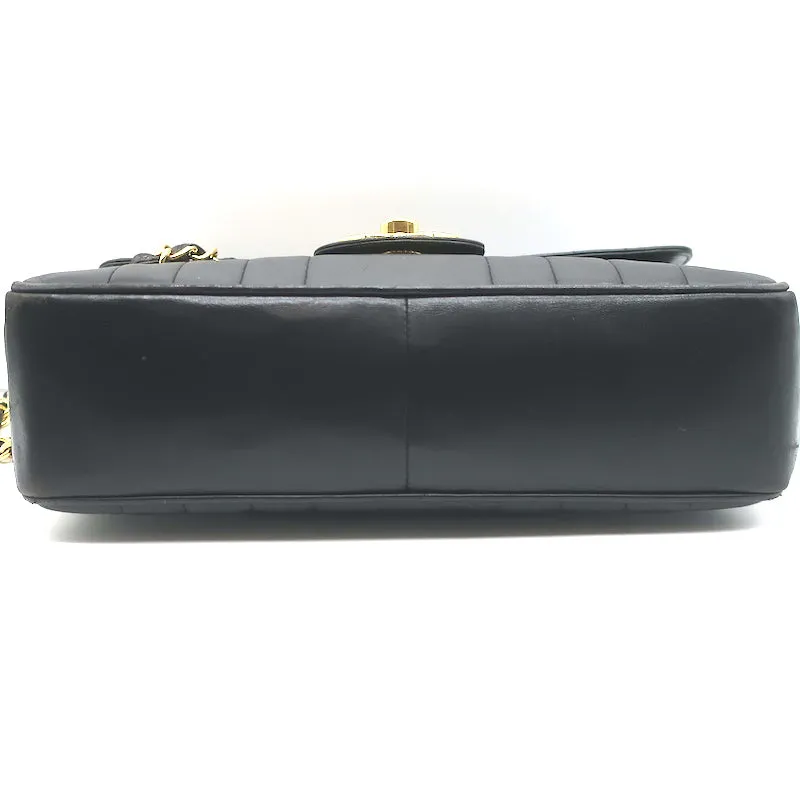 Vintage Chanel 1994 Jumbo Mademoiselle Flap Bag Black Leather Crossbody