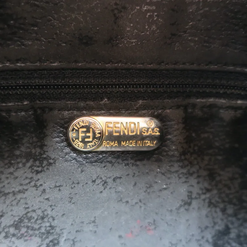 Vintage Fendi FF Zucca Coated Canvas Medium Shoulder Bag Brown
