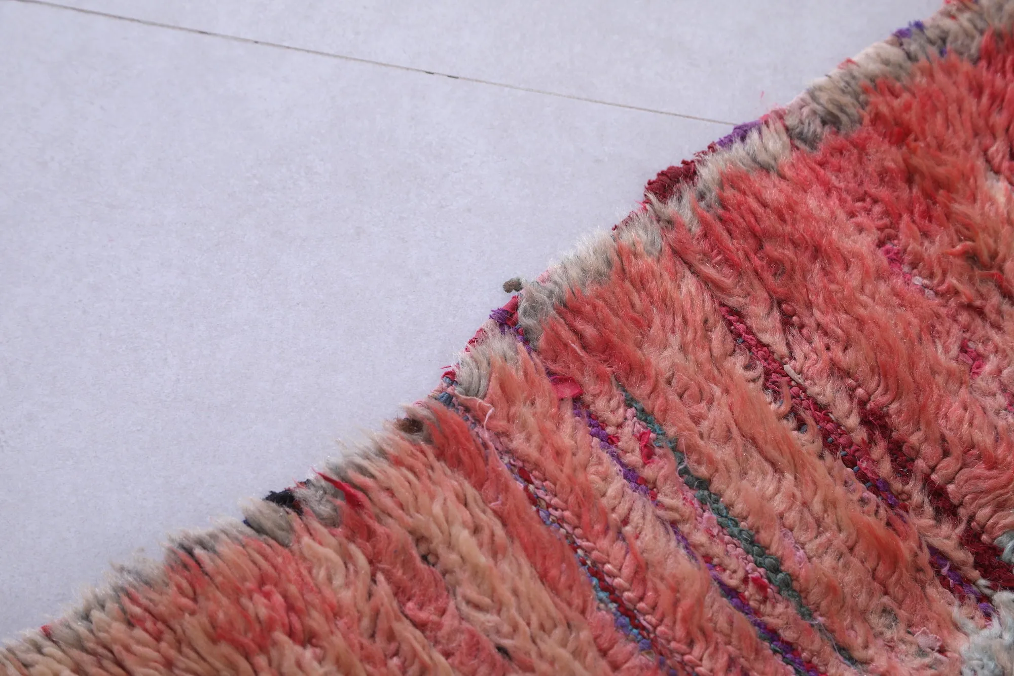 Vintage Moroccan Rug - Handmade Wool Rug 3.8 x 7.7 Feet
