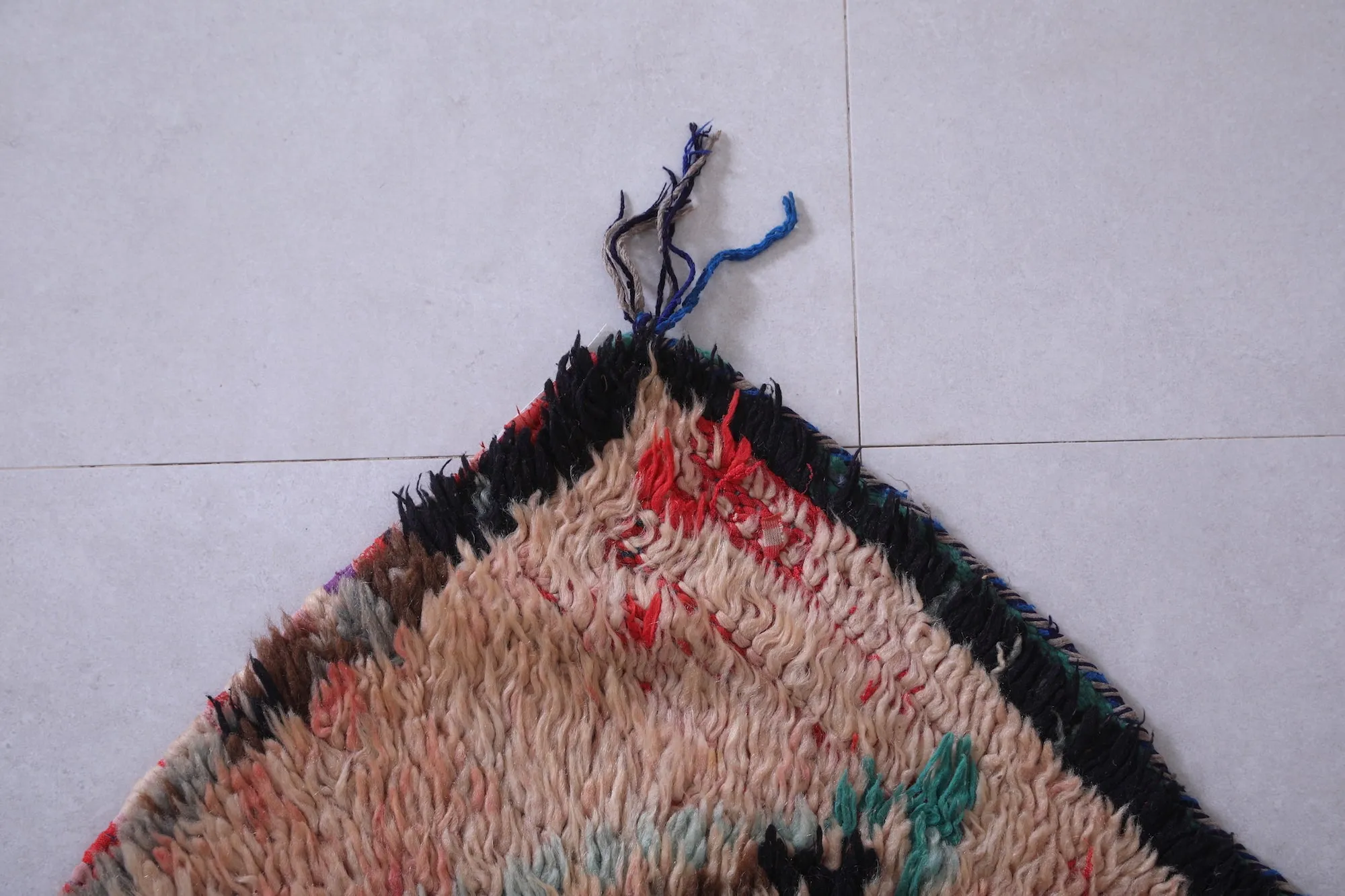 Vintage Moroccan Rug - Handmade Wool Rug 3.8 x 7.7 Feet