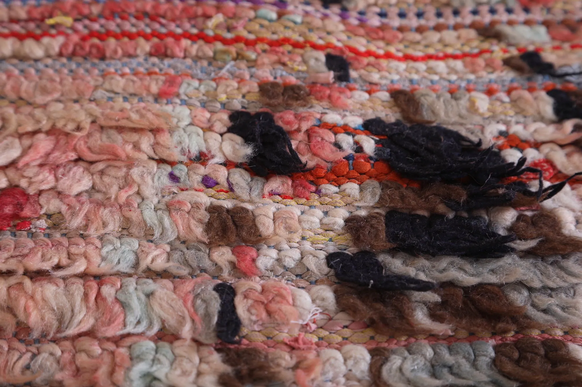 Vintage Moroccan Rug - Handmade Wool Rug 3.8 x 7.7 Feet