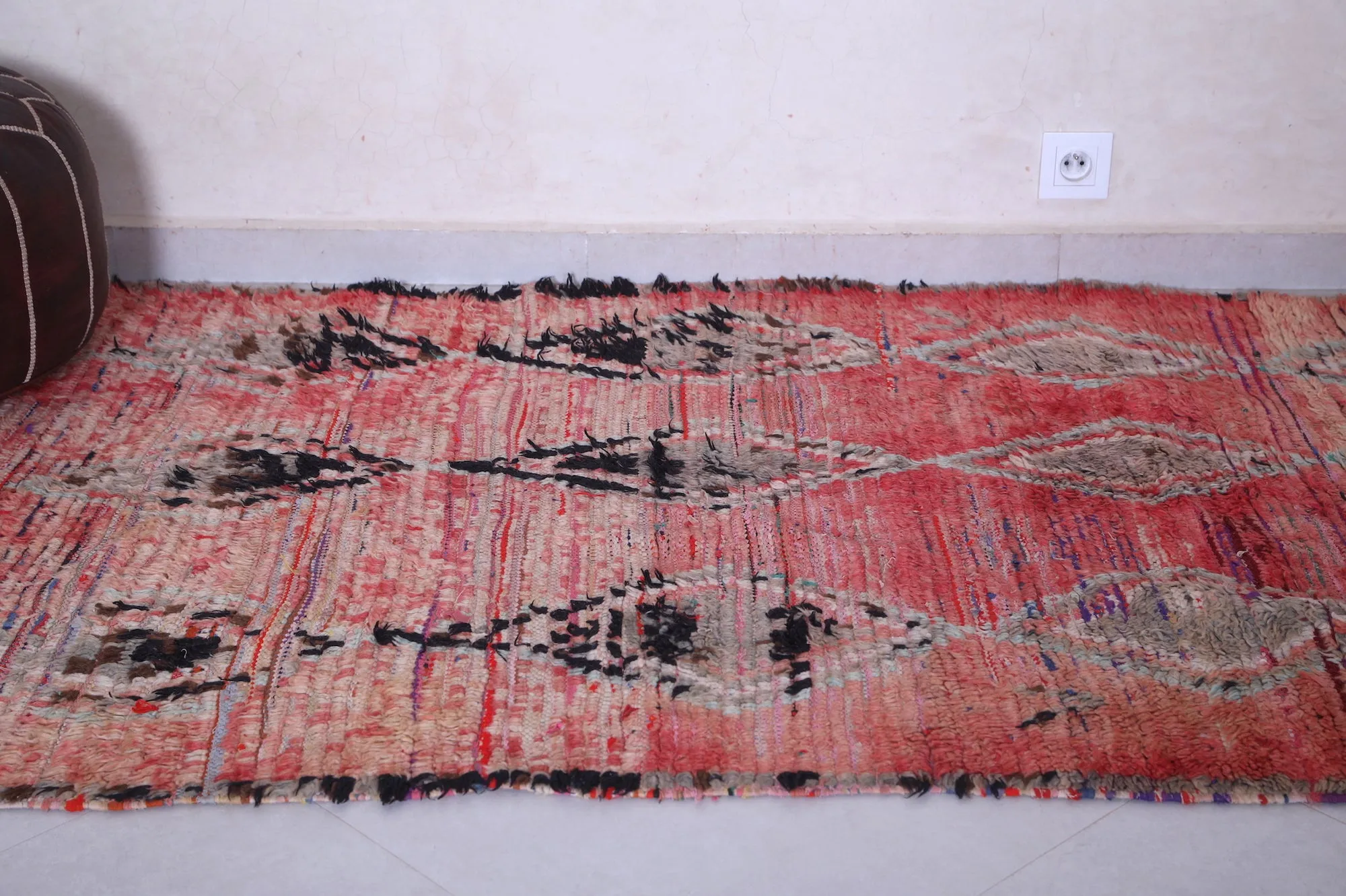 Vintage Moroccan Rug - Handmade Wool Rug 3.8 x 7.7 Feet
