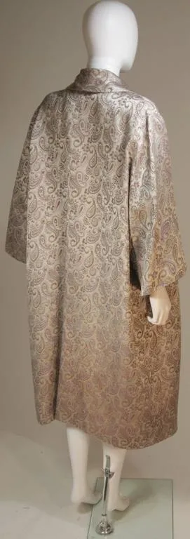 VINTAGE Paisley Opera Coat Silver Mauve