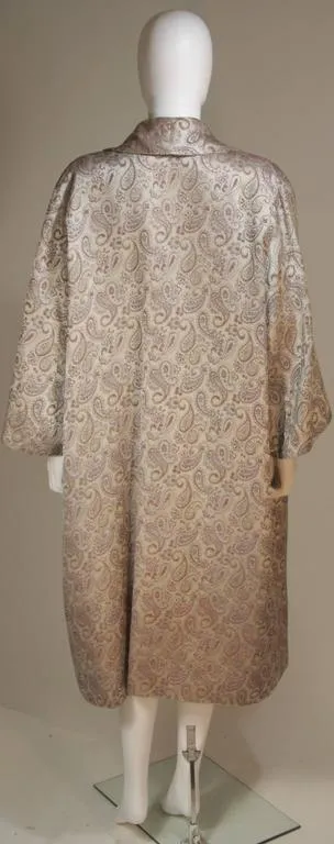 VINTAGE Paisley Opera Coat Silver Mauve