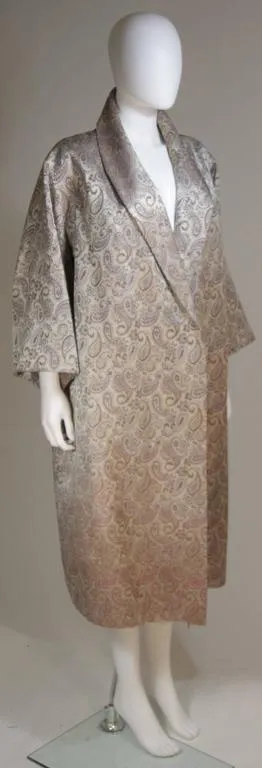 VINTAGE Paisley Opera Coat Silver Mauve