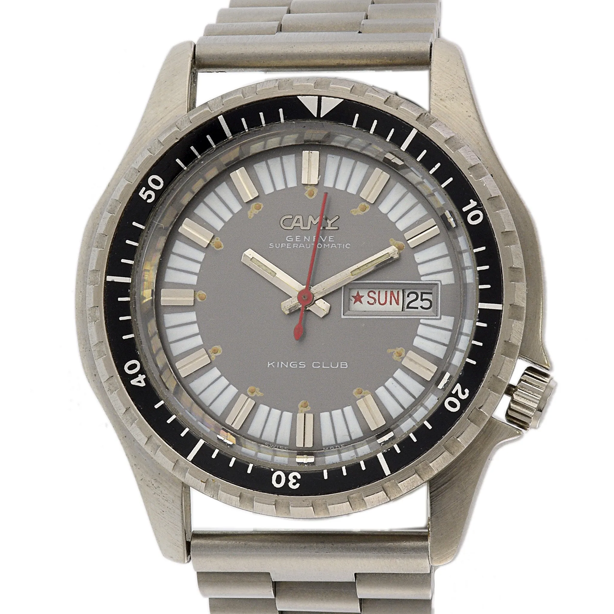 Vintage Rare 1970's Camy Superautomatic Kings Club Deep Sea Diver's Watch