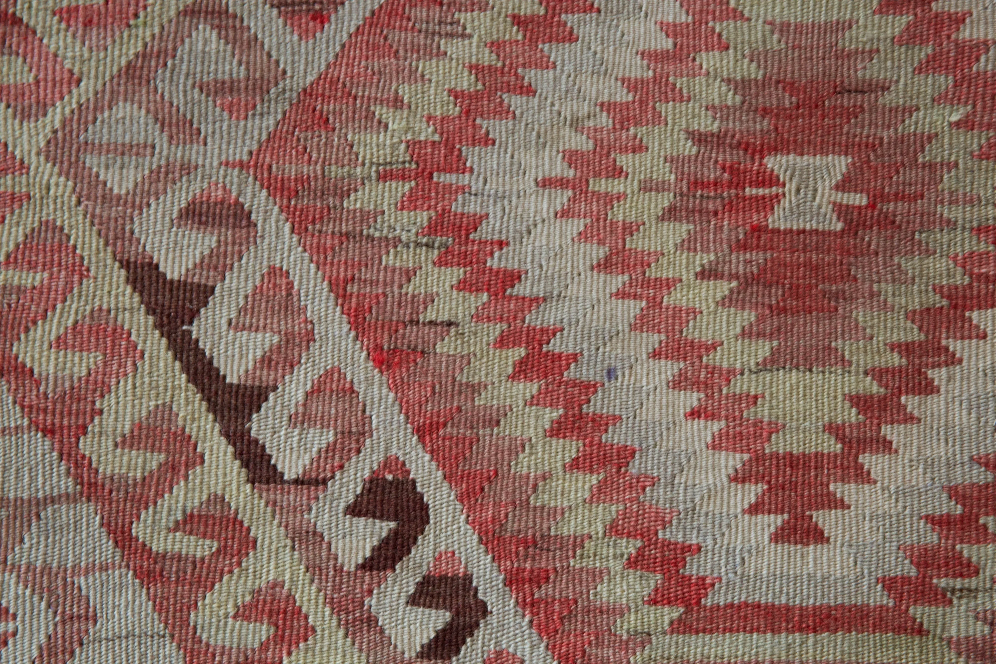 Vintage Turkish Oushak Kilim Rug 6'3"x11'3"
