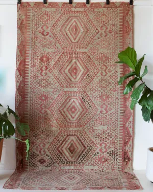 Vintage Turkish Oushak Kilim Rug 6'3"x11'3"