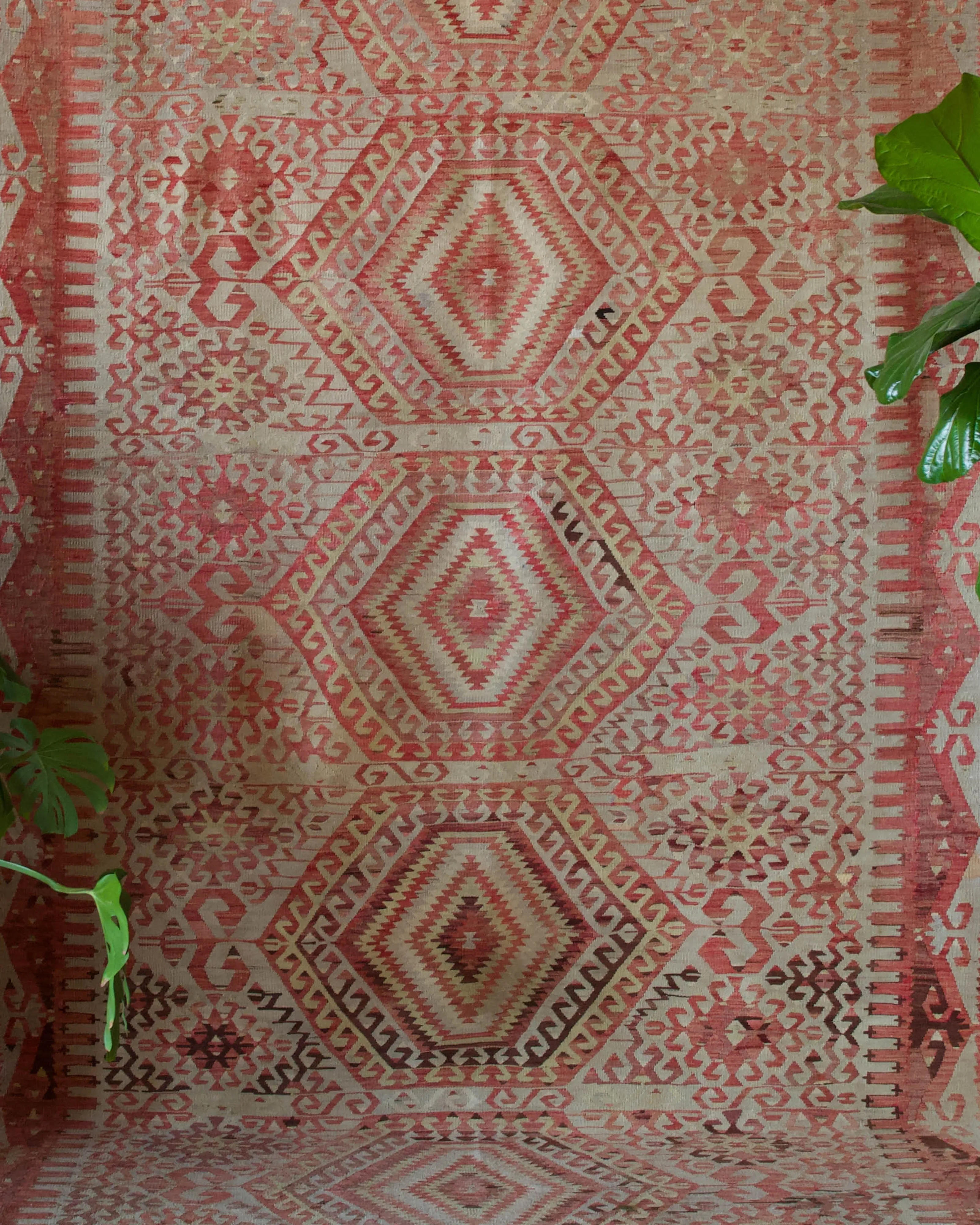 Vintage Turkish Oushak Kilim Rug 6'3"x11'3"