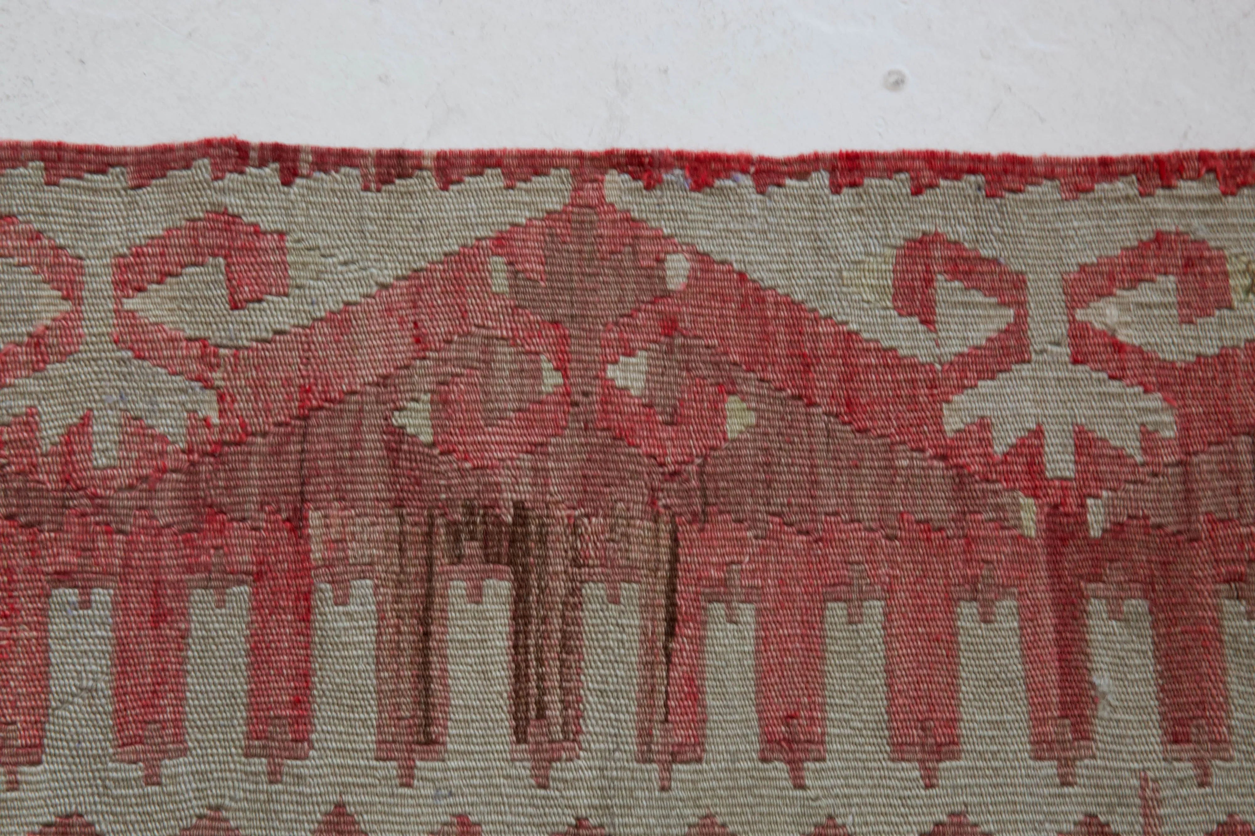 Vintage Turkish Oushak Kilim Rug 6'3"x11'3"