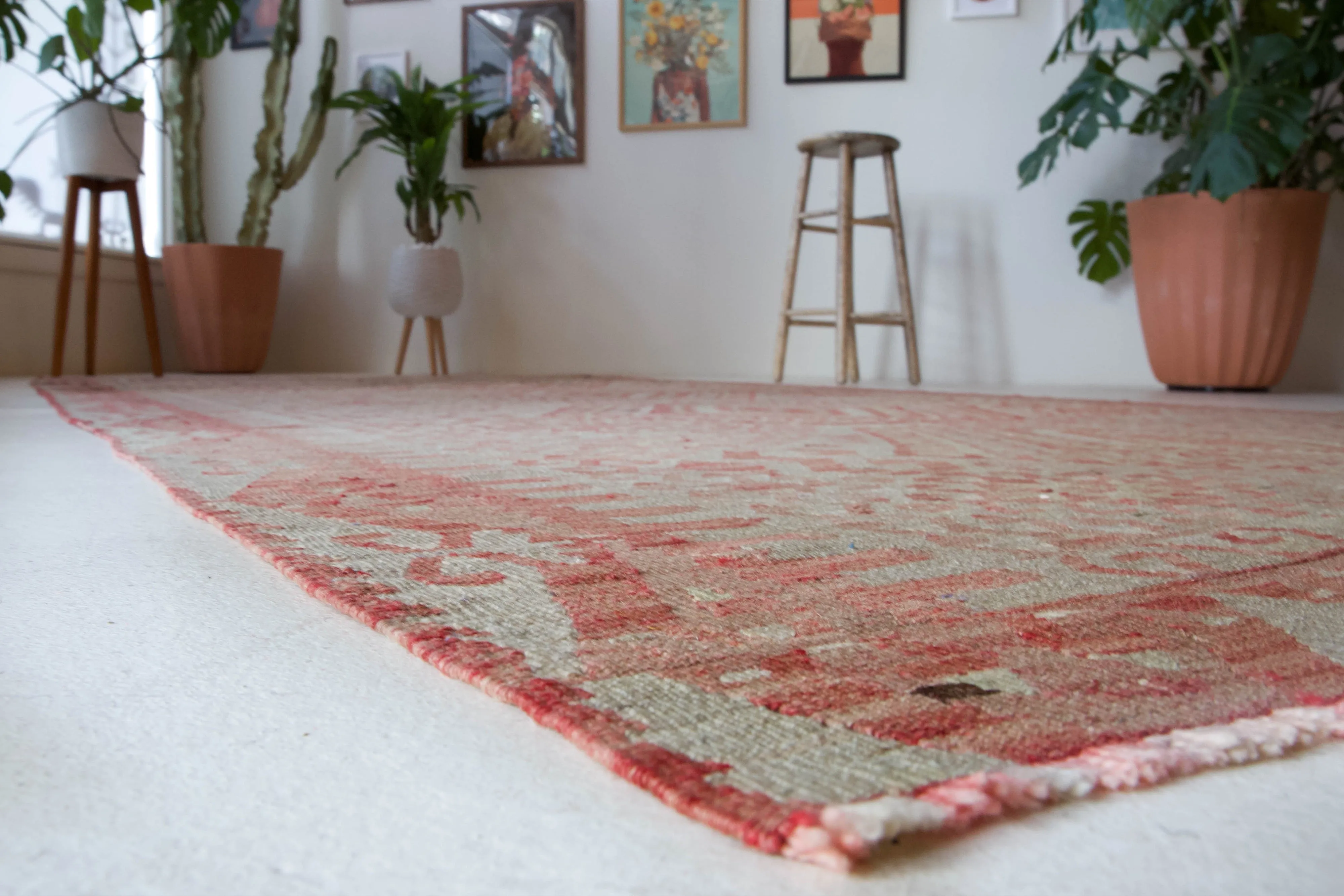 Vintage Turkish Oushak Kilim Rug 6'3"x11'3"