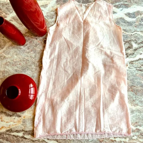 Vintage Valerie Lenceria Rose Pink Prairie Nightgown, M