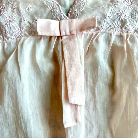 Vintage Valerie Lenceria Rose Pink Prairie Nightgown, M