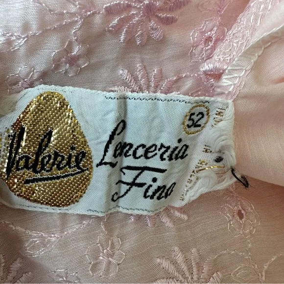 Vintage Valerie Lenceria Rose Pink Prairie Nightgown, M