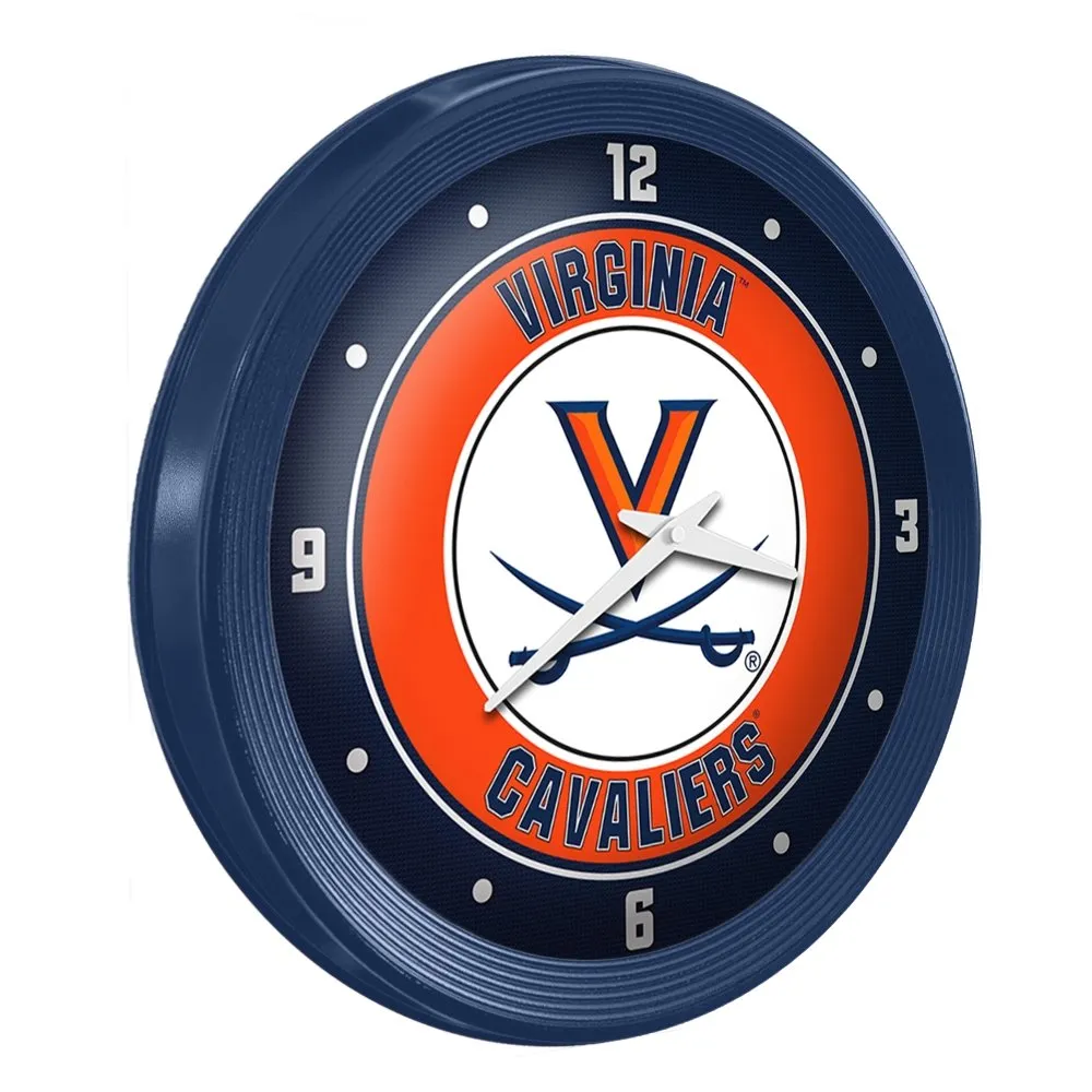 Virginia Cavaliers: Ribbed Frame Wall Clock