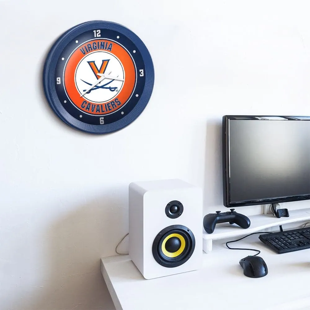 Virginia Cavaliers: Ribbed Frame Wall Clock