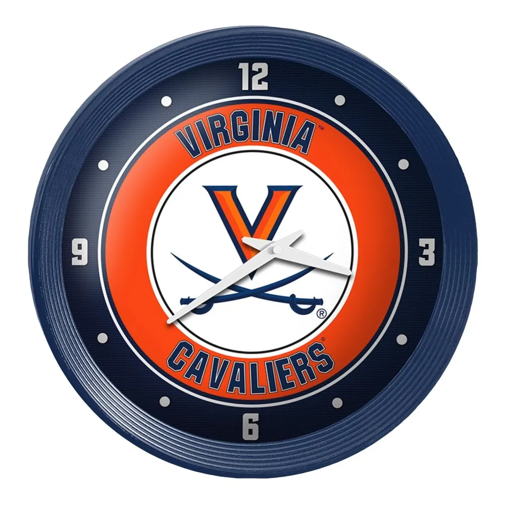 Virginia Cavaliers: Ribbed Frame Wall Clock