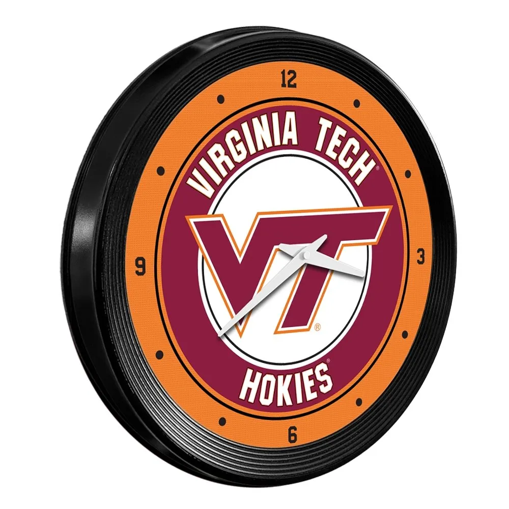 Virginia Tech Hokies: Ribbed Frame Wall Clock