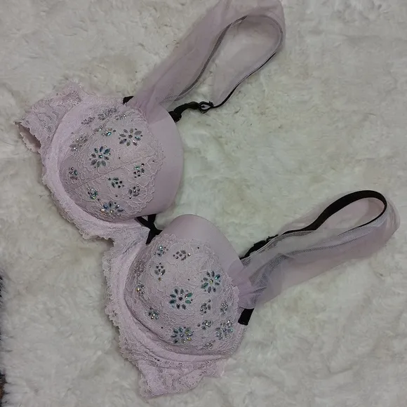 VS dream angels lined demi crystal embellished bra 34C
