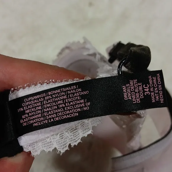 VS dream angels lined demi crystal embellished bra 34C