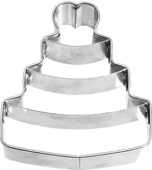 Wedding Cake Cookie Cutter with Embossed Detail 6.5cm