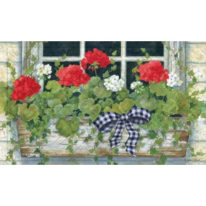 Window Box Flowers Embossed Floor Mat,41em2571
