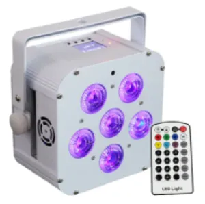 WIRELESS LED UPLIGHT/WASH LIGHT FIXTURE (160W - RGBWAUV) W/REMOTE