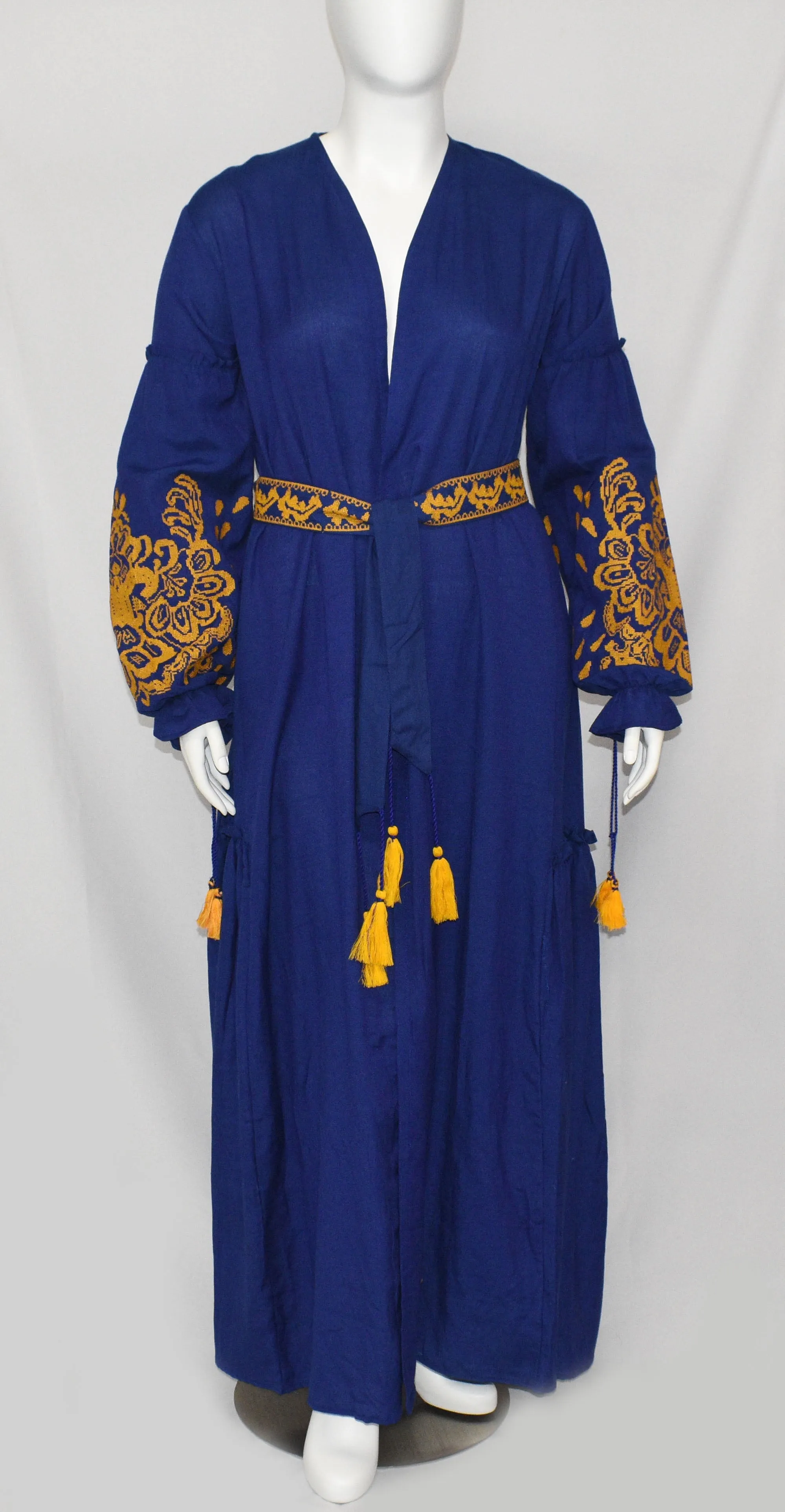 Women's Royal Gold Print Long Sleeve Dress