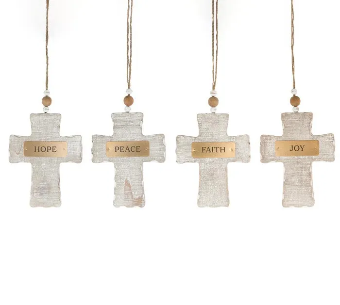 WOODEN CROSS ORNAMENT