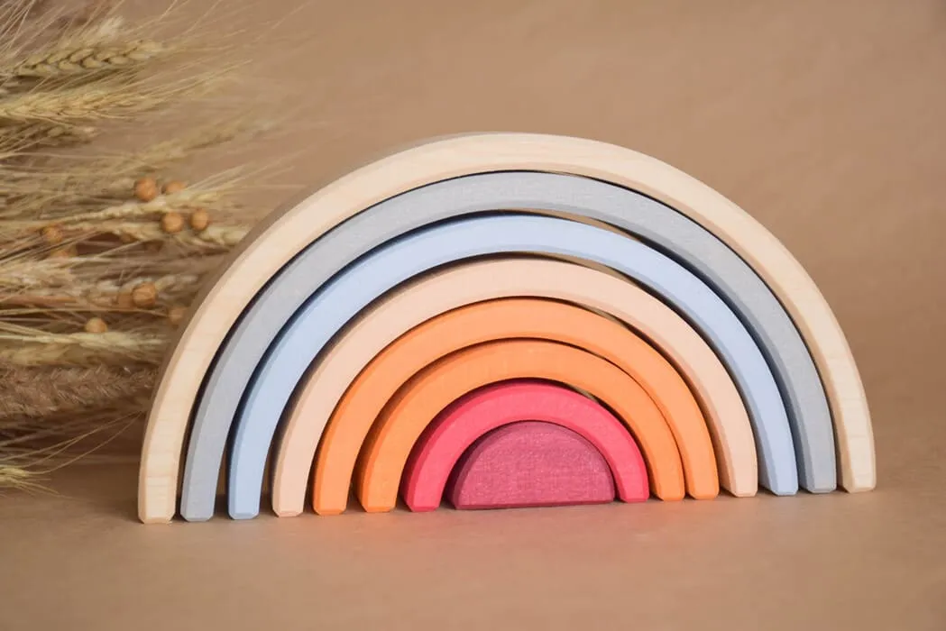 Wooden Rainbow Stacking Toy