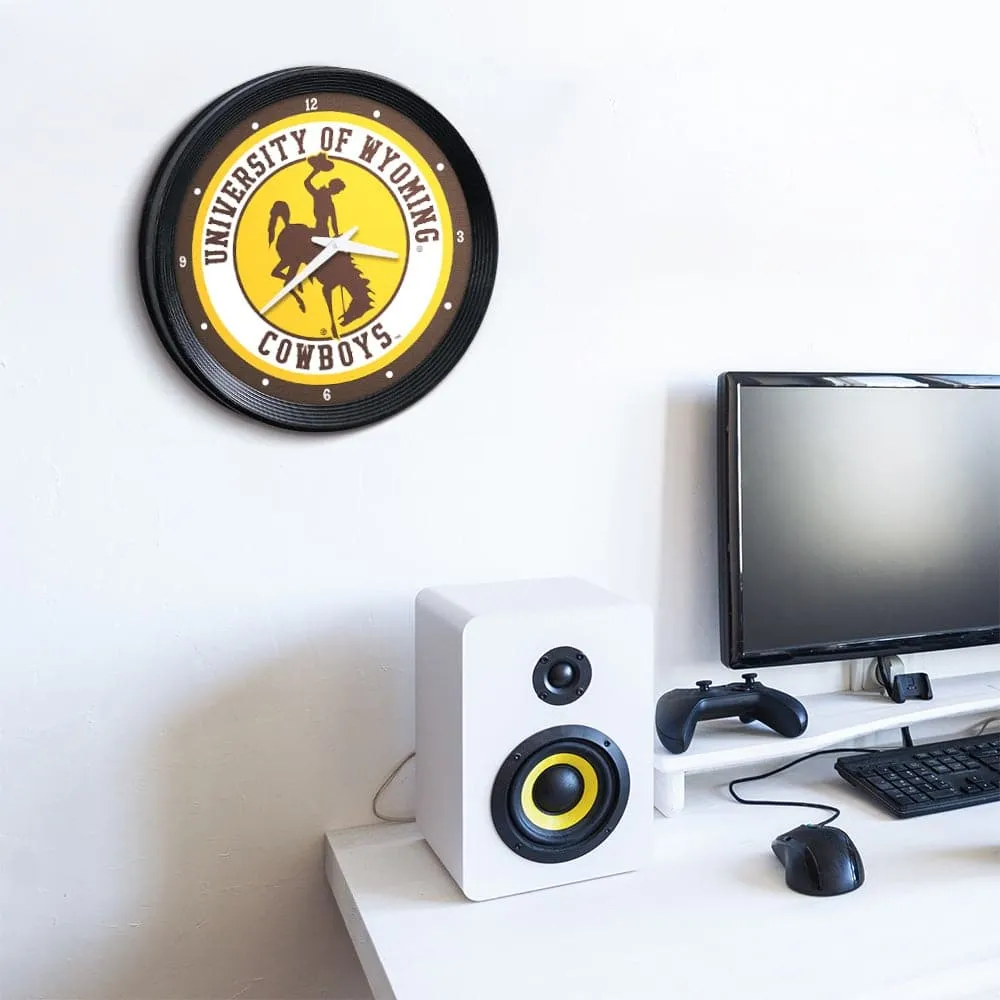 Wyoming Cowboys: Ribbed Frame Wall Clock