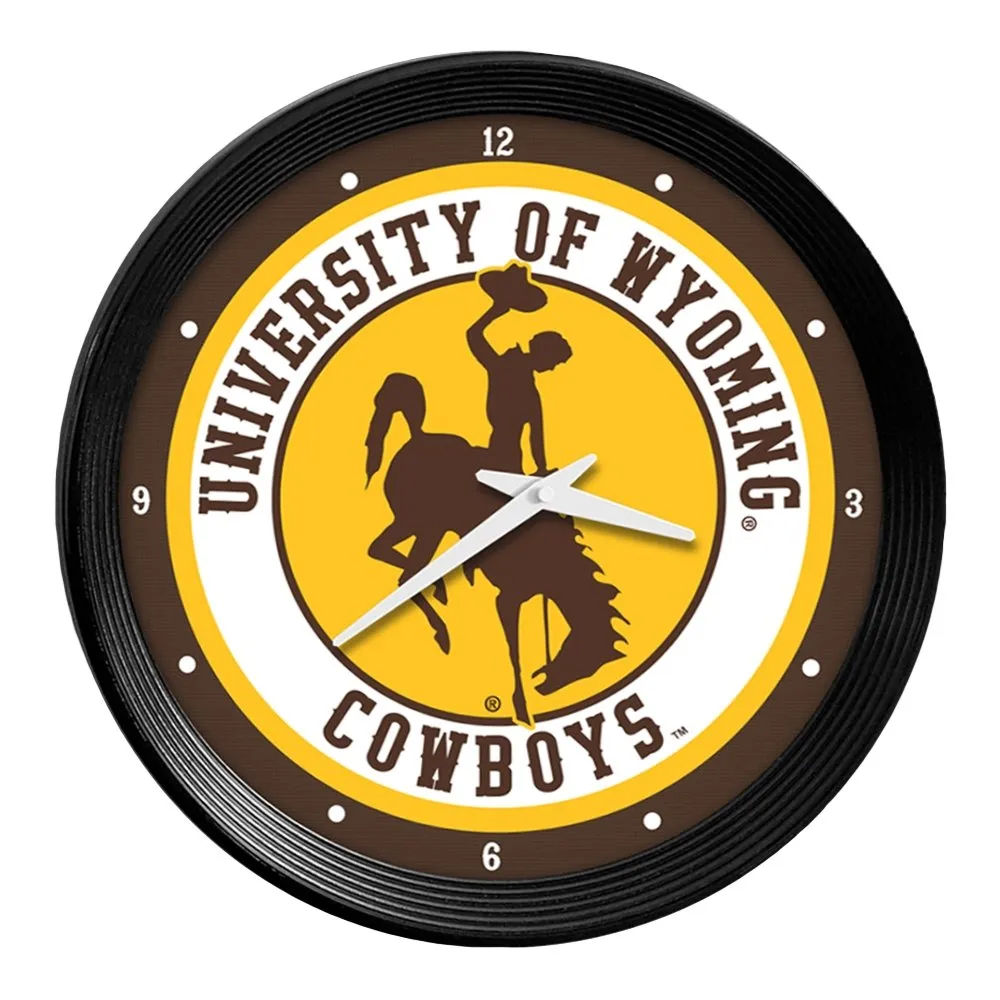 Wyoming Cowboys: Ribbed Frame Wall Clock