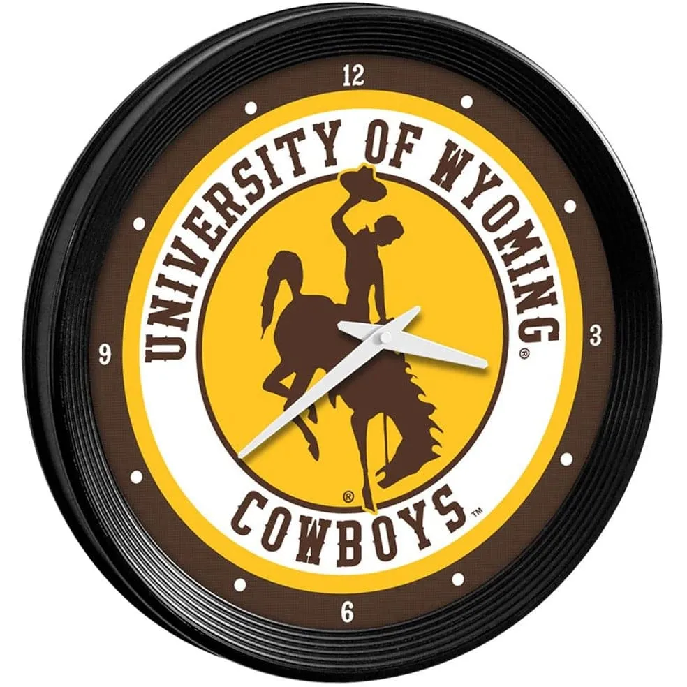 Wyoming Cowboys: Ribbed Frame Wall Clock