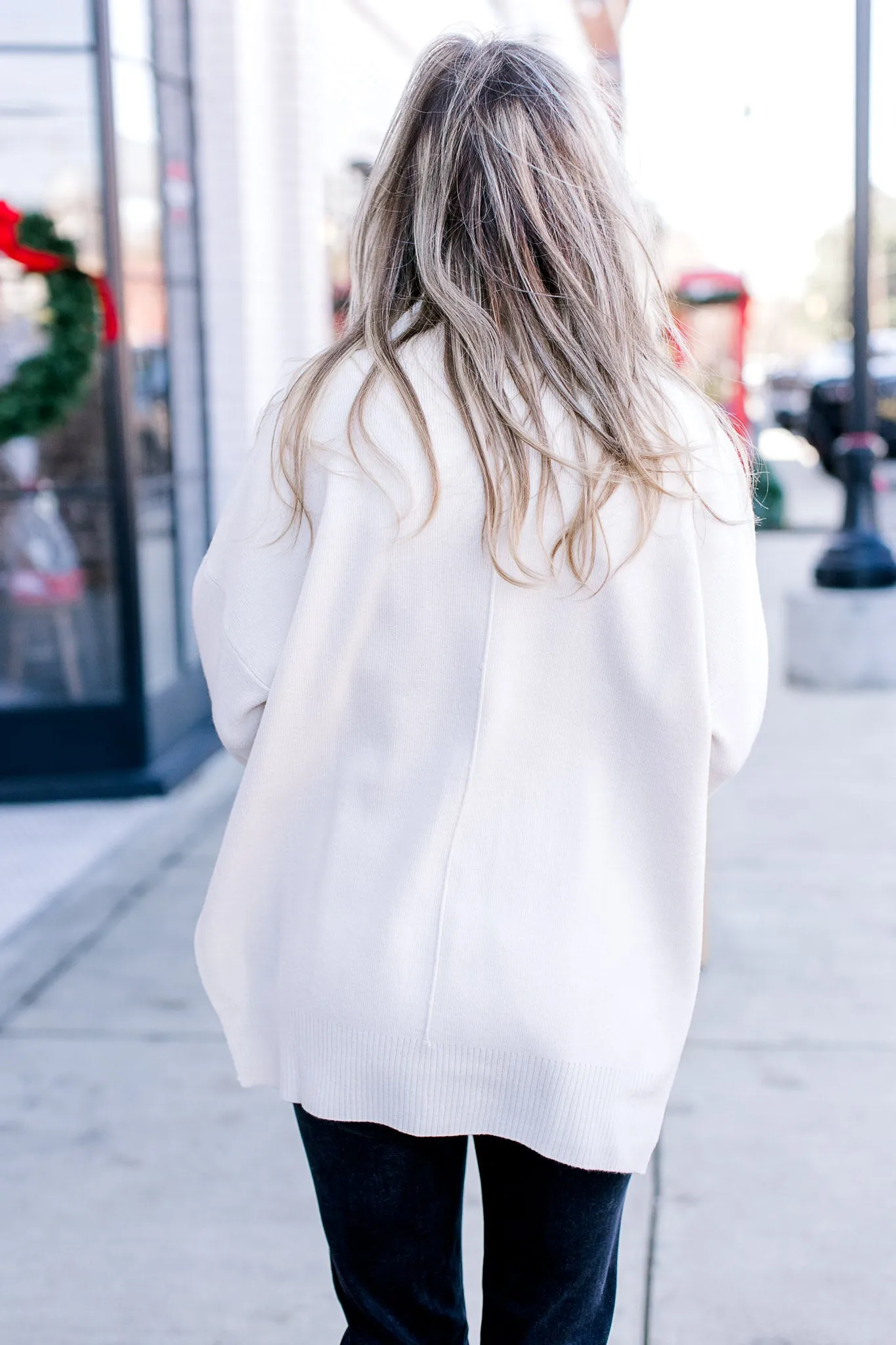 XZ Cream Mock Neck Sweater