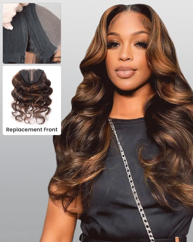 ZIP & Mix-All Wigs | #30 Highlight 6-Inch Deep Lace Straight/Body Wave Replaceable Front Wigs With Free 30 Inch After Wigs