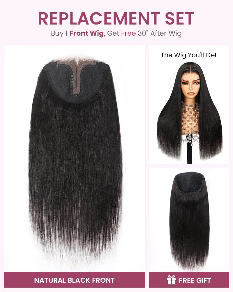 ZIP & Mix-All Wigs | #30 Highlight 6-Inch Deep Lace Straight/Body Wave Replaceable Front Wigs With Free 30 Inch After Wigs